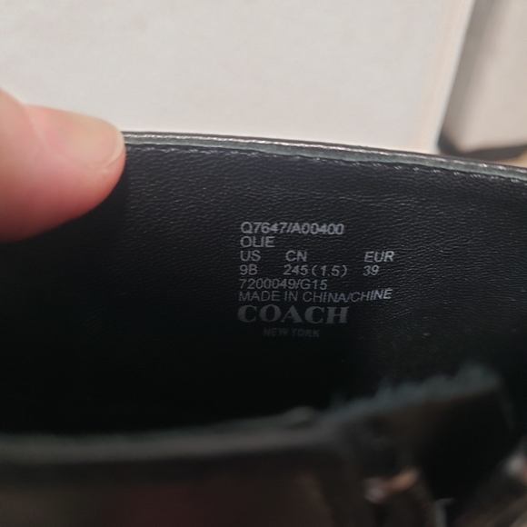 COACH Black Leather Stiletto Ankle Boots, 9 - Picture 6 of 7